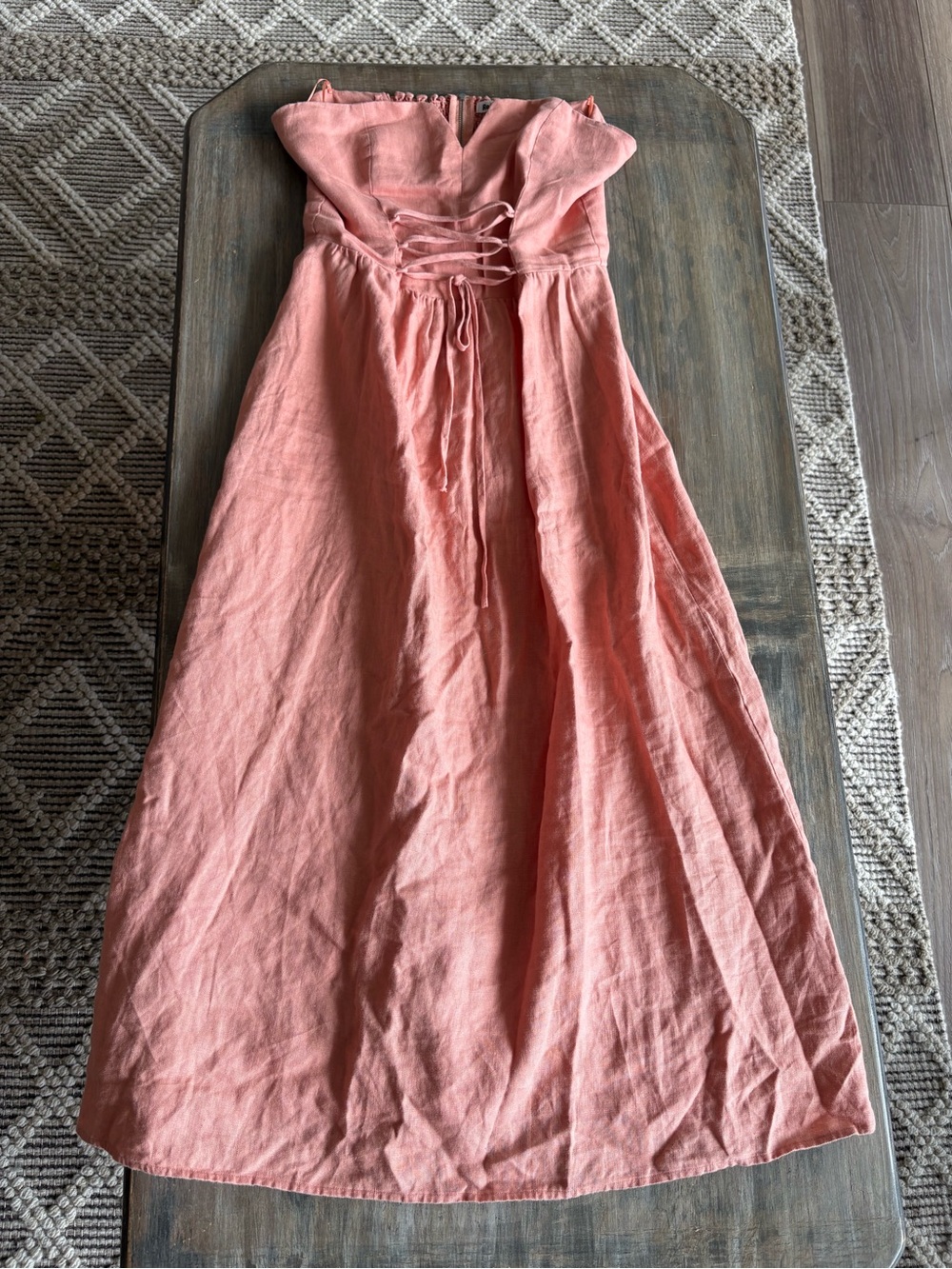 Reformation 100% Linen Peach Midi Dress